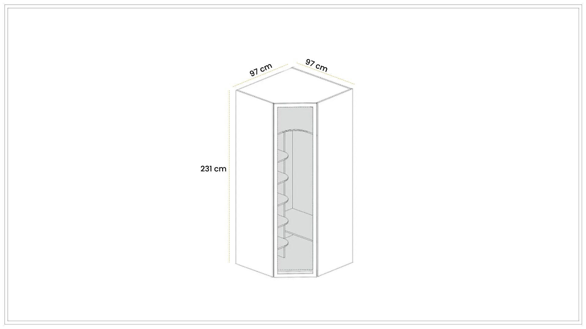 Dolunay Tek Kapaklı Köşe Dolap