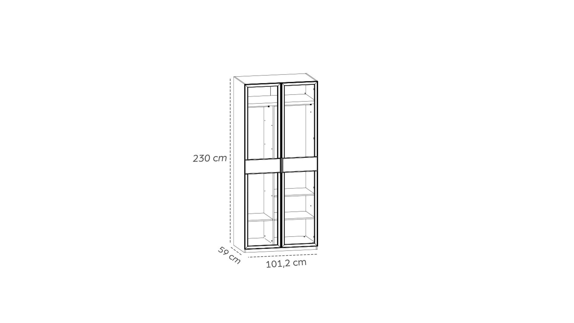 Full Moon 100 cm V4 Narrow Size Hanging Wardrobe