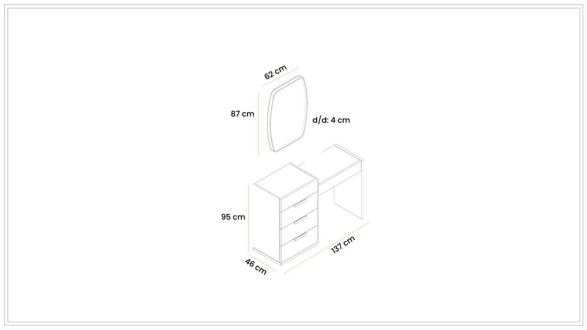 Adessa Aynalı Şifonyer