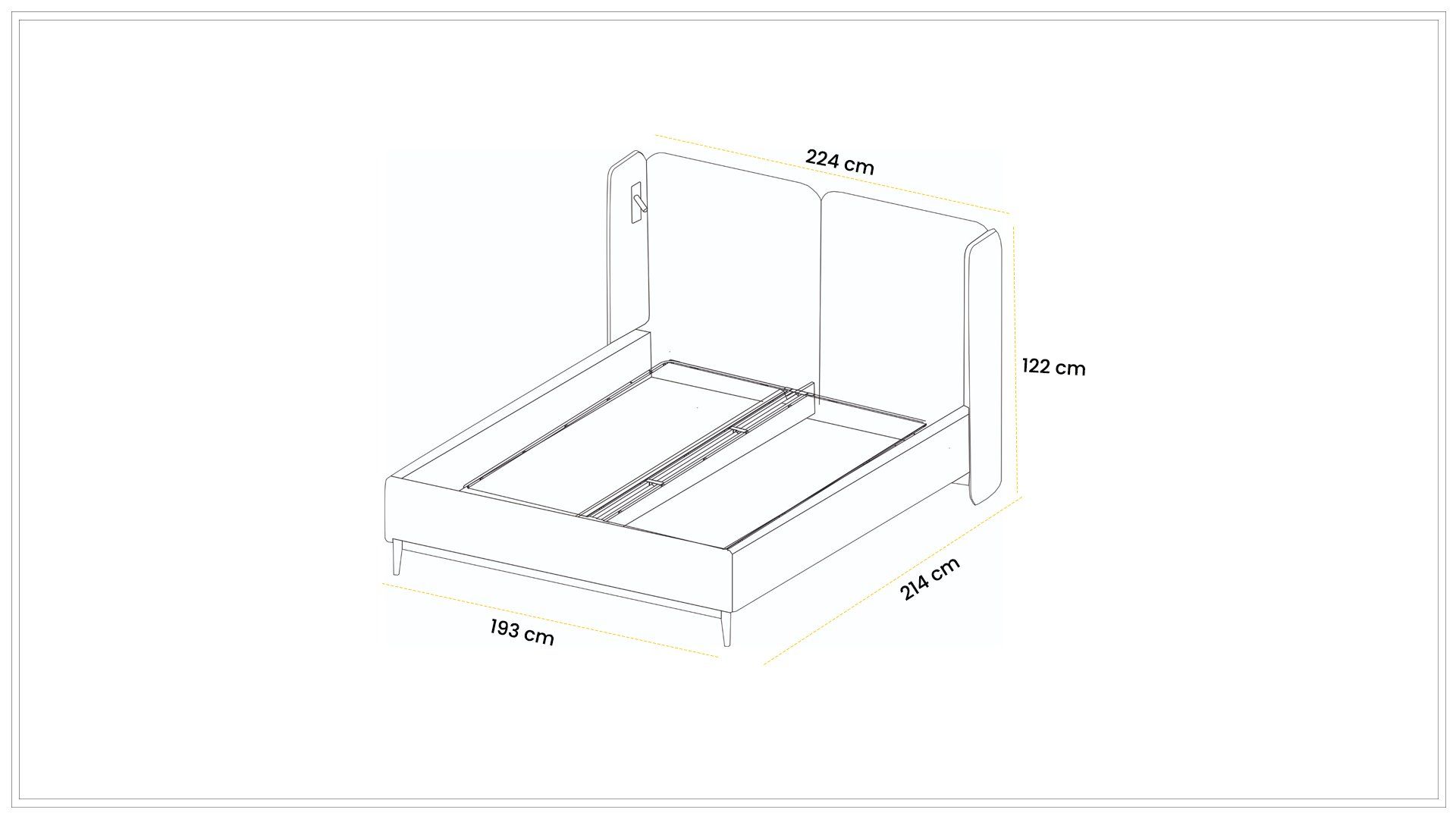 Defne 180 cm Premium Benchsiz Karyola