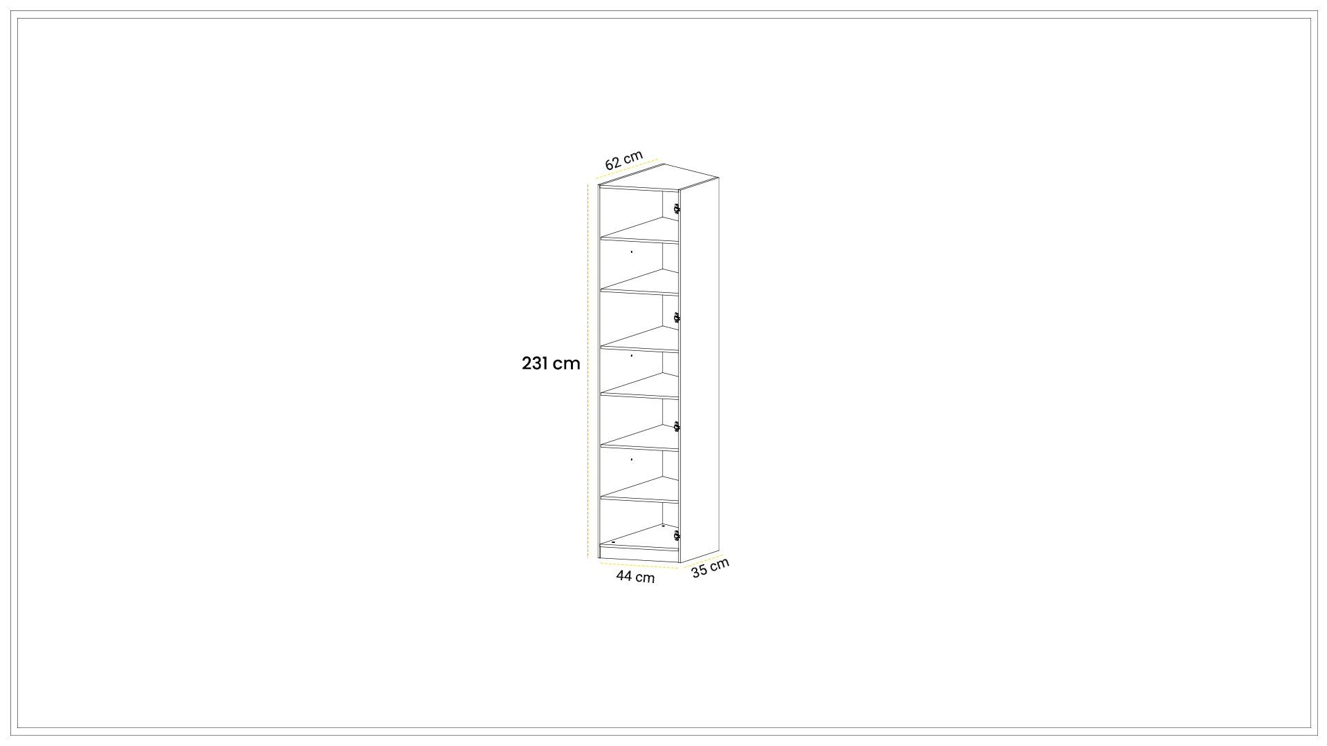 Kaşmir 50 cm Açılı Sağ Dolap