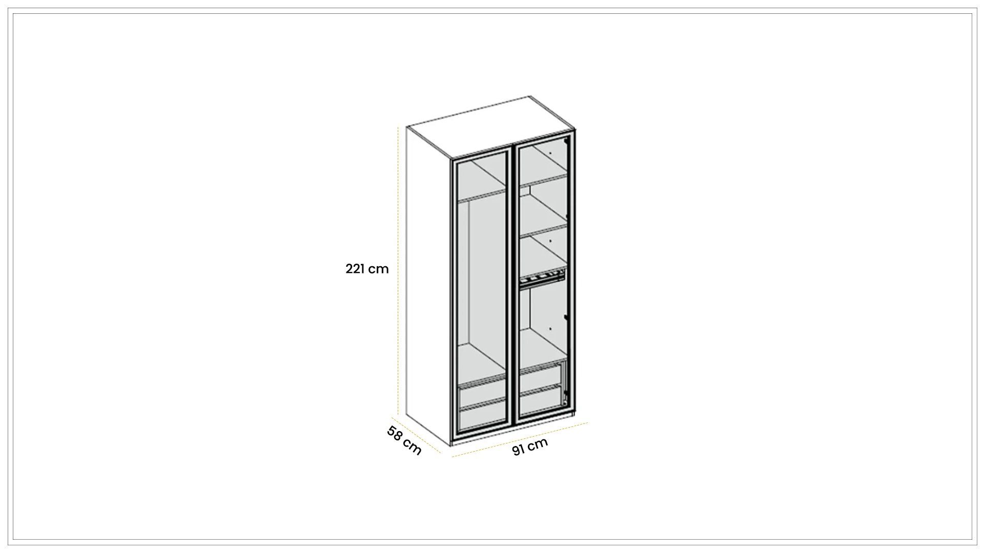 Adessa 90 cm Dolap