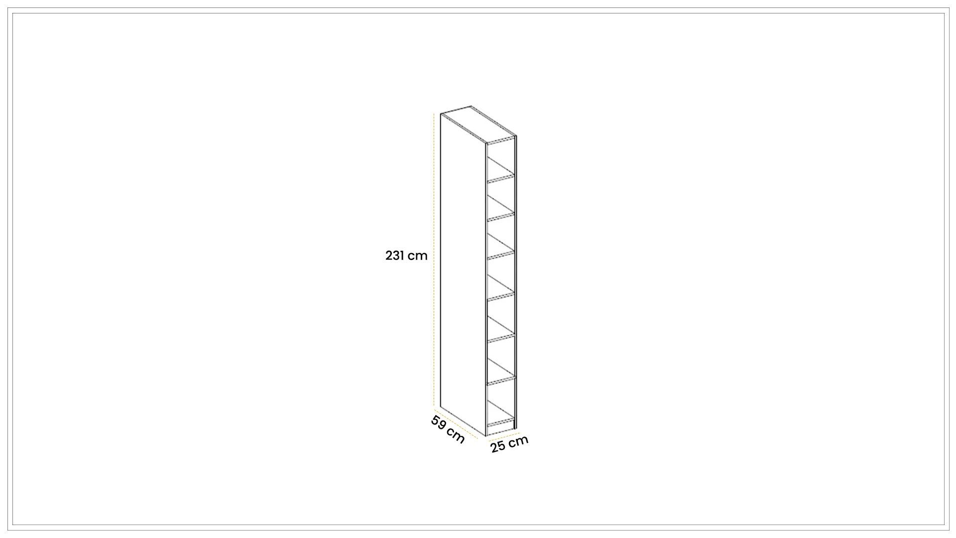 Oylat 25 cm Raflı Dolap