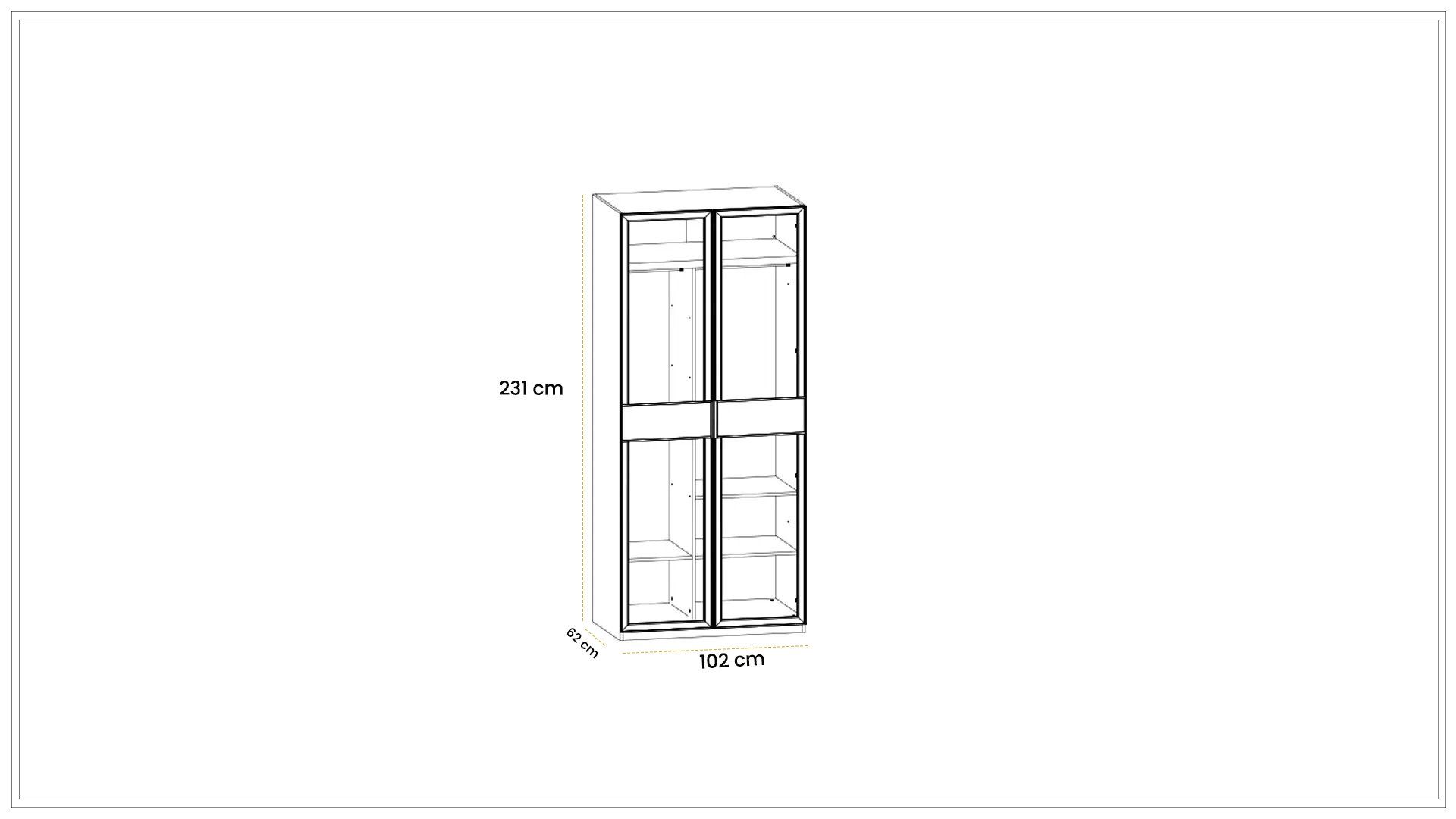 Cashmere 100 cm V4 Narrow Size Hanging Wardrobe