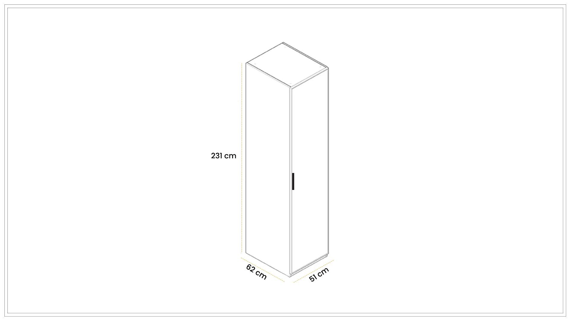 Oylat 50 cm Raflı Dolap Sağ