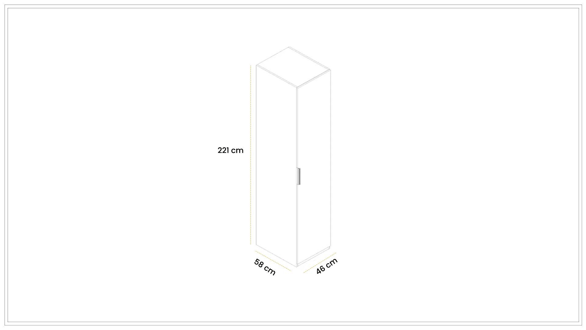 Adessa 45 cm Raflı Dolap Sağ (Reflekte Kapak)