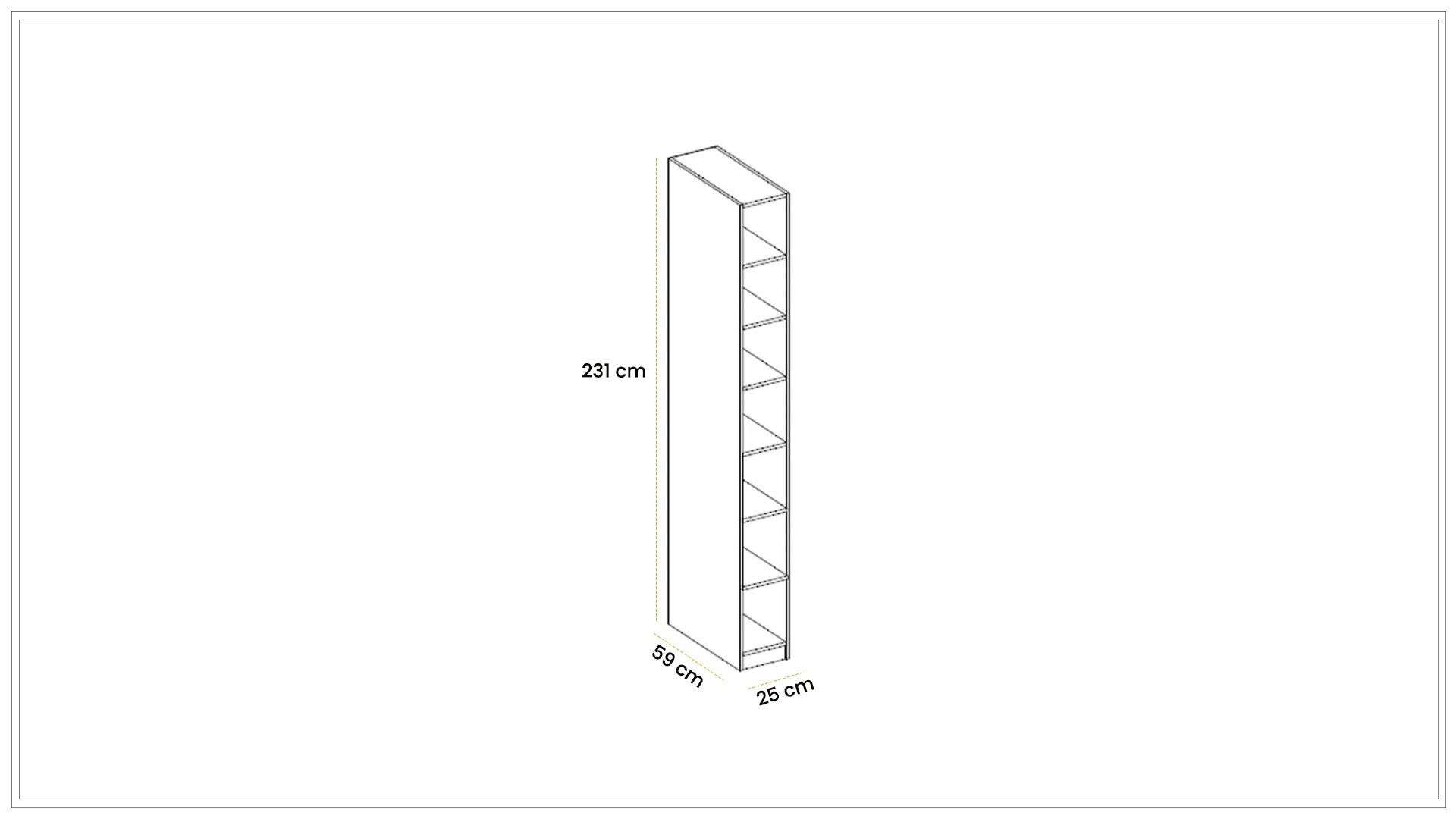 Defne 25 cm Raflı Dolap