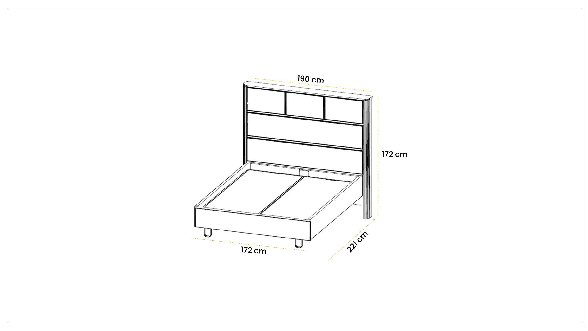 Cappadocia 160 cm Benchless Bedstead