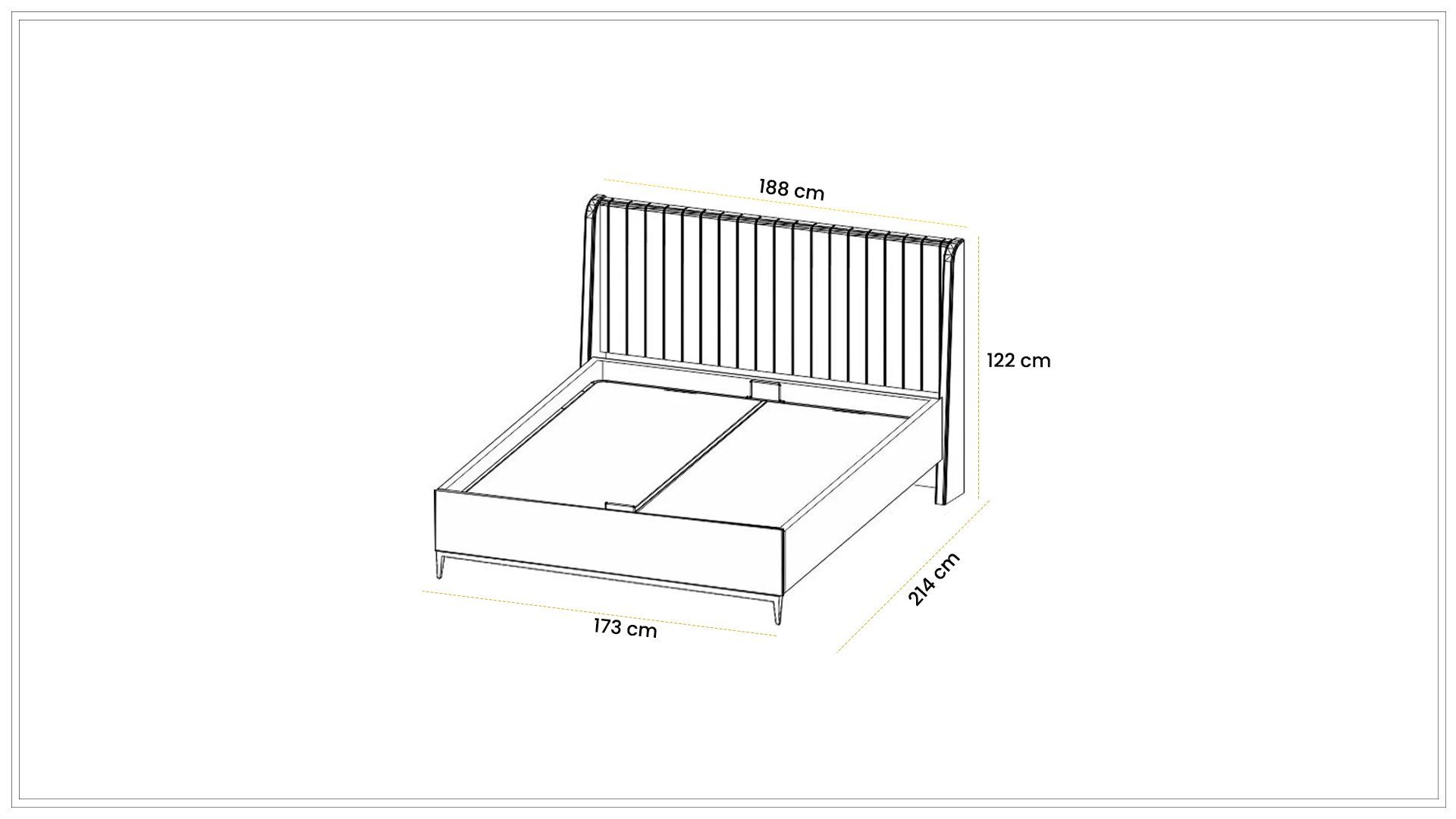 Defne 160cm Bedstead Without Bench