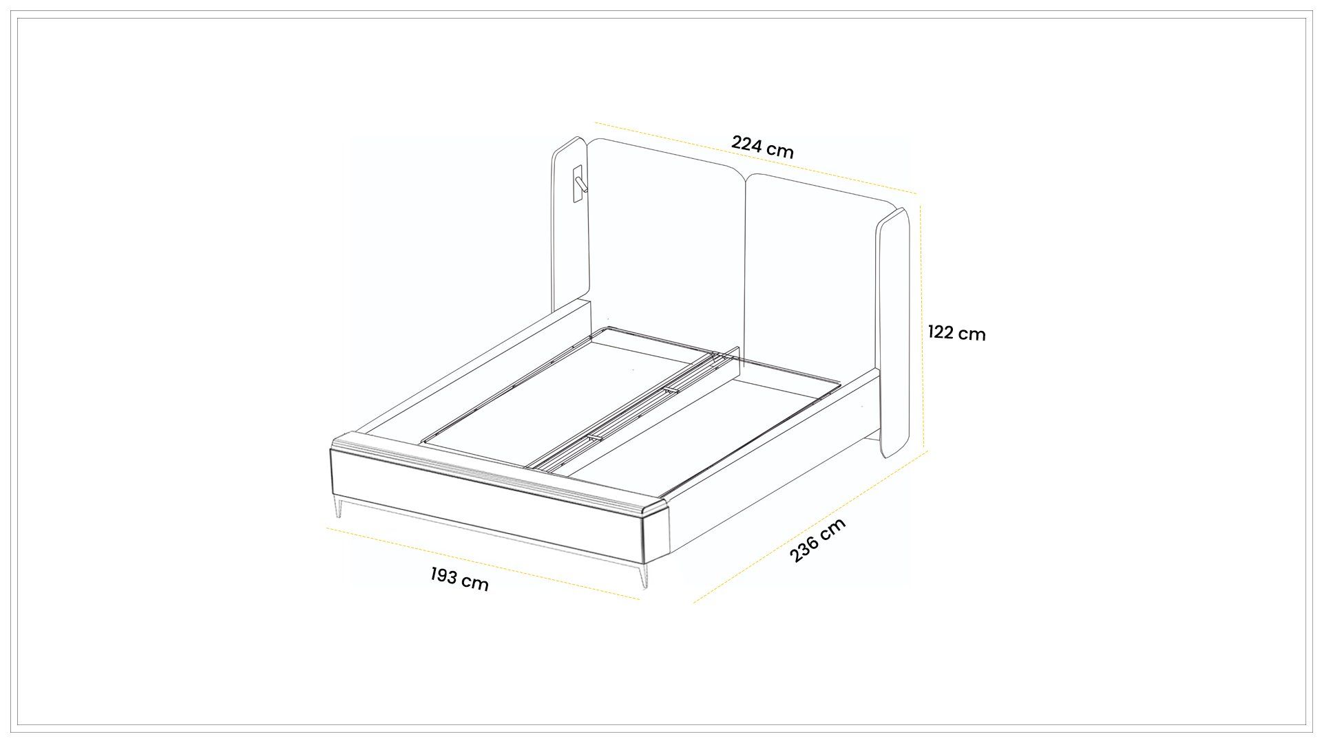 Defne 180 cm Premium Bençli Karyola