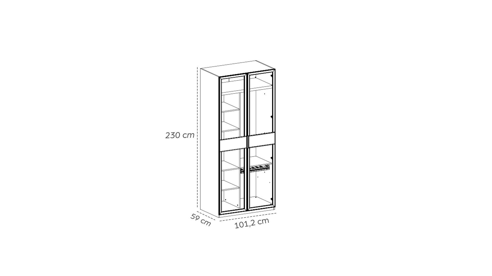 Dolunay 100 cm V3 Pantalonluklu Dolap