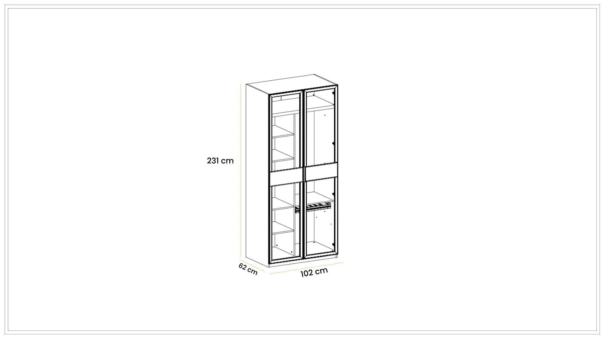 Dolunay 100 cm V3 Pantalonluklu Dolap
