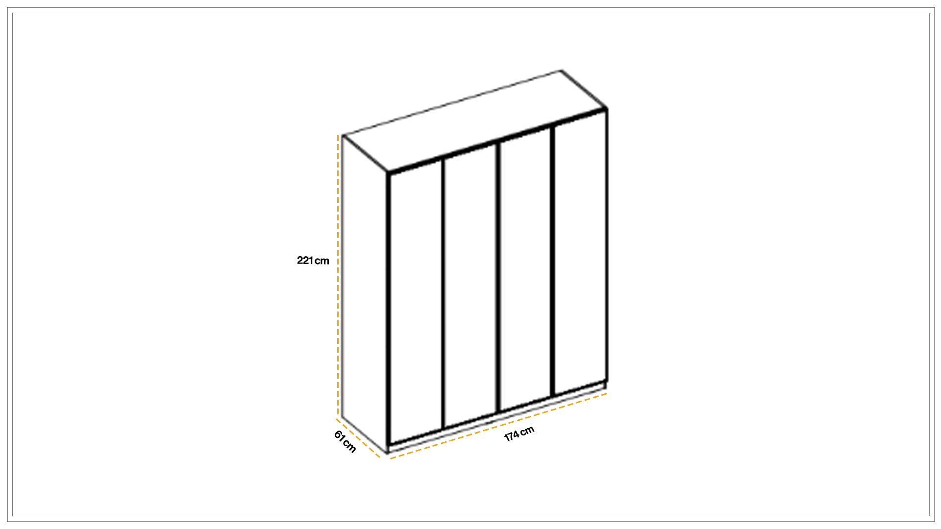 Teba 174 cm Akordiyon Dolap