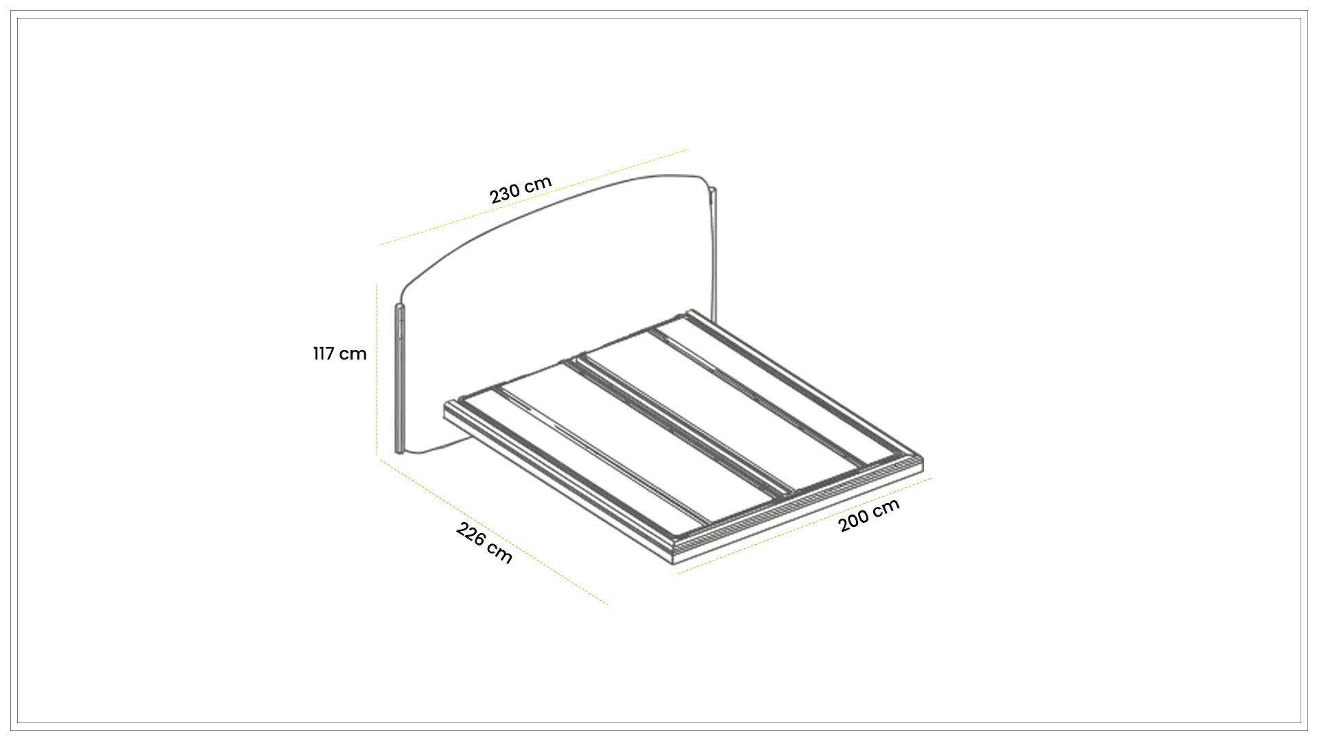 Cashmere 180x200 cm Bedstead