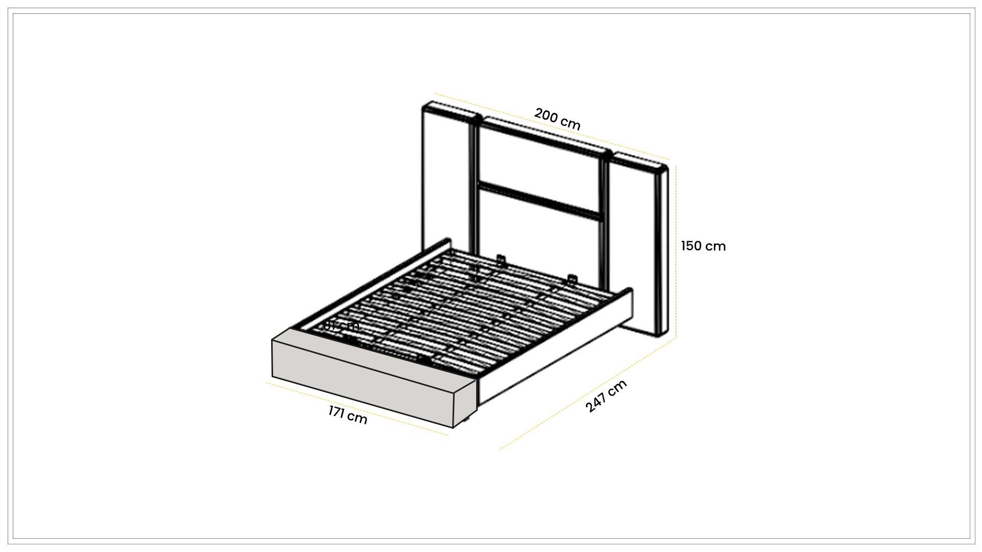 Baghdad Bed 180 cm with Bench
