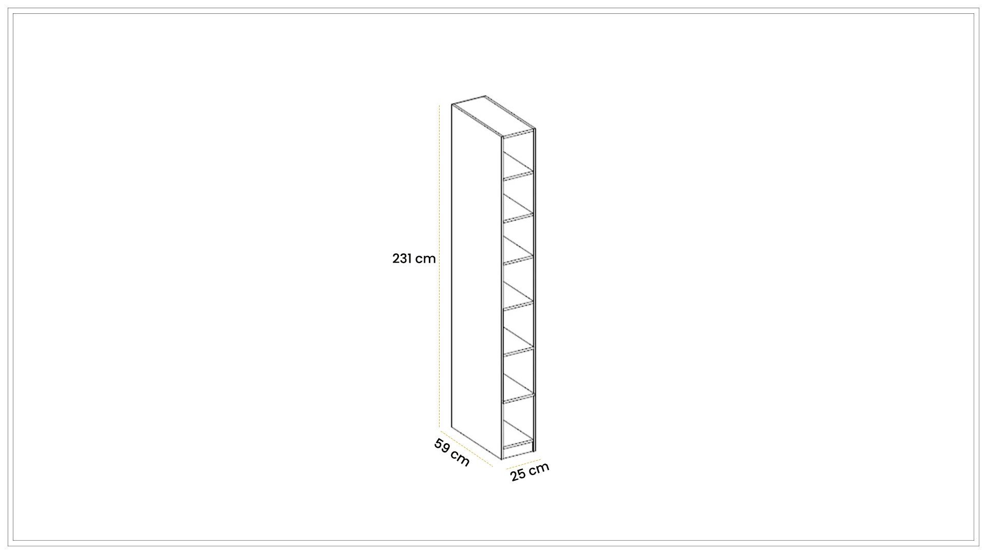 Kapadokya 25 cm Raflı Dolap