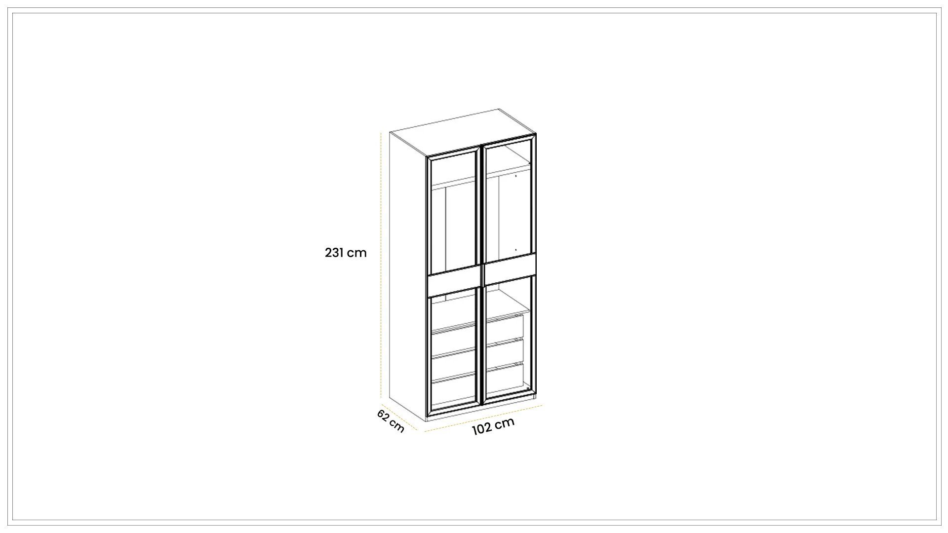 Vollmond 100 cm V1 Kleiderschrank mit Schublade