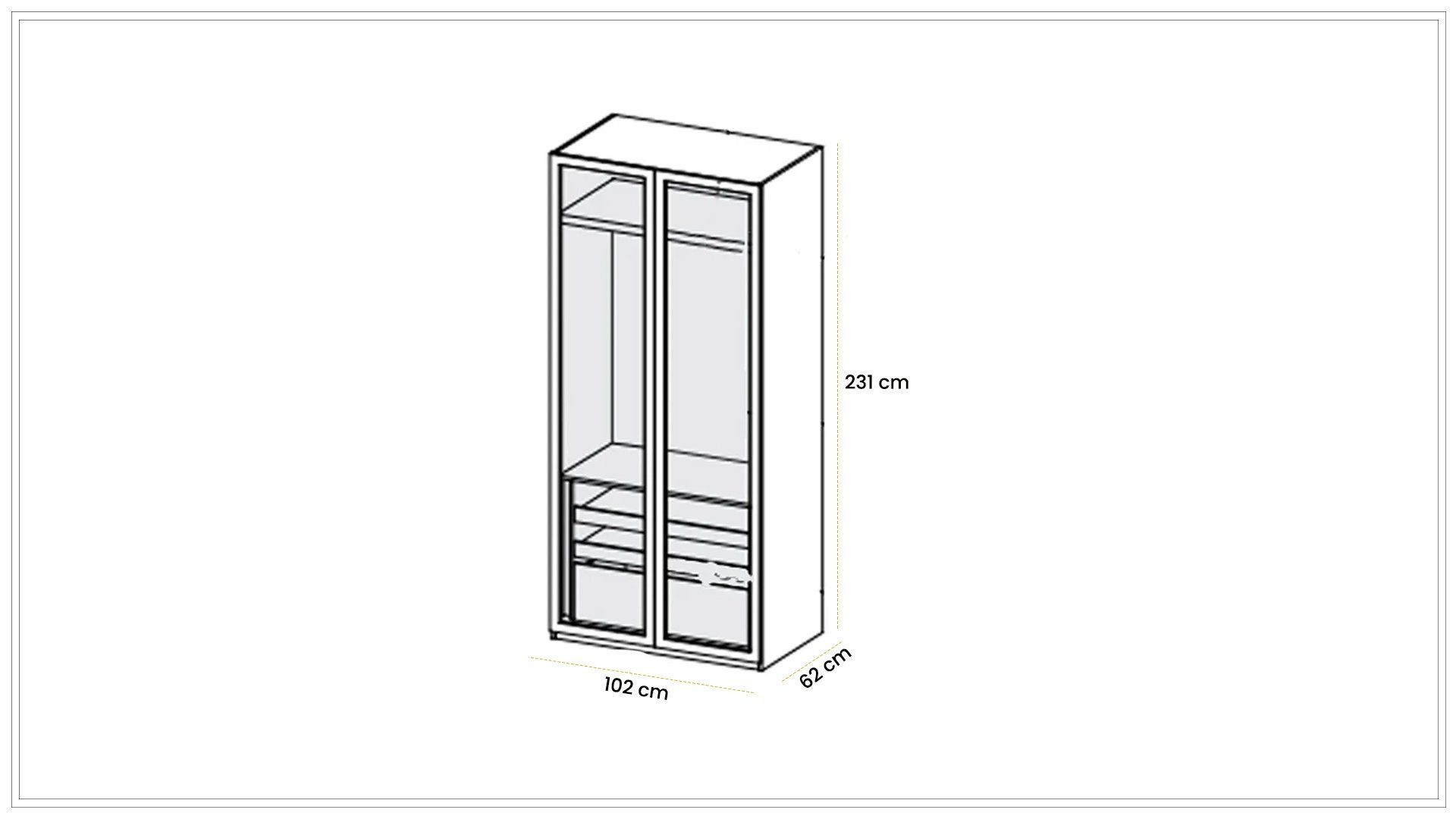 Kapadokya 100 cm Çekmeceli Dolap