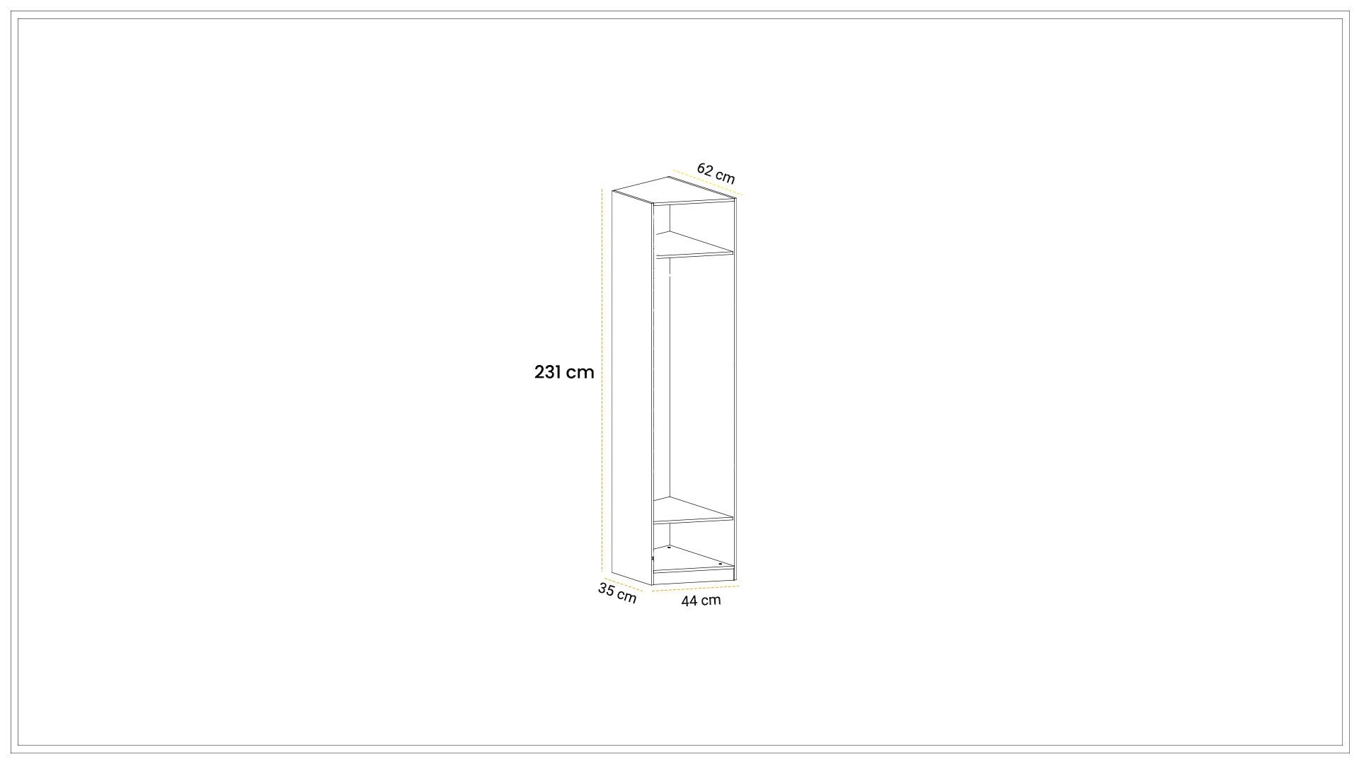 Dolunay 50 cm Açılı Sol Dolap