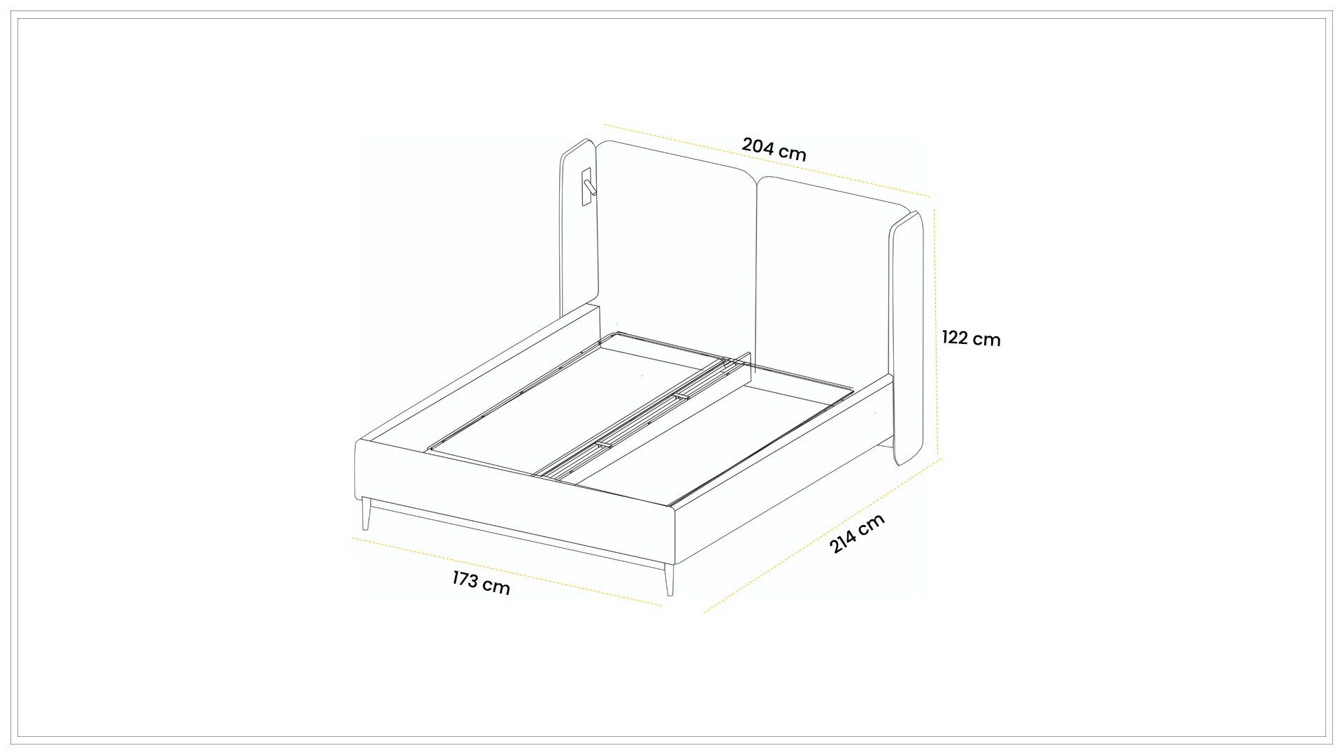 Defne 160 cm Premium Benchsiz Karyola
