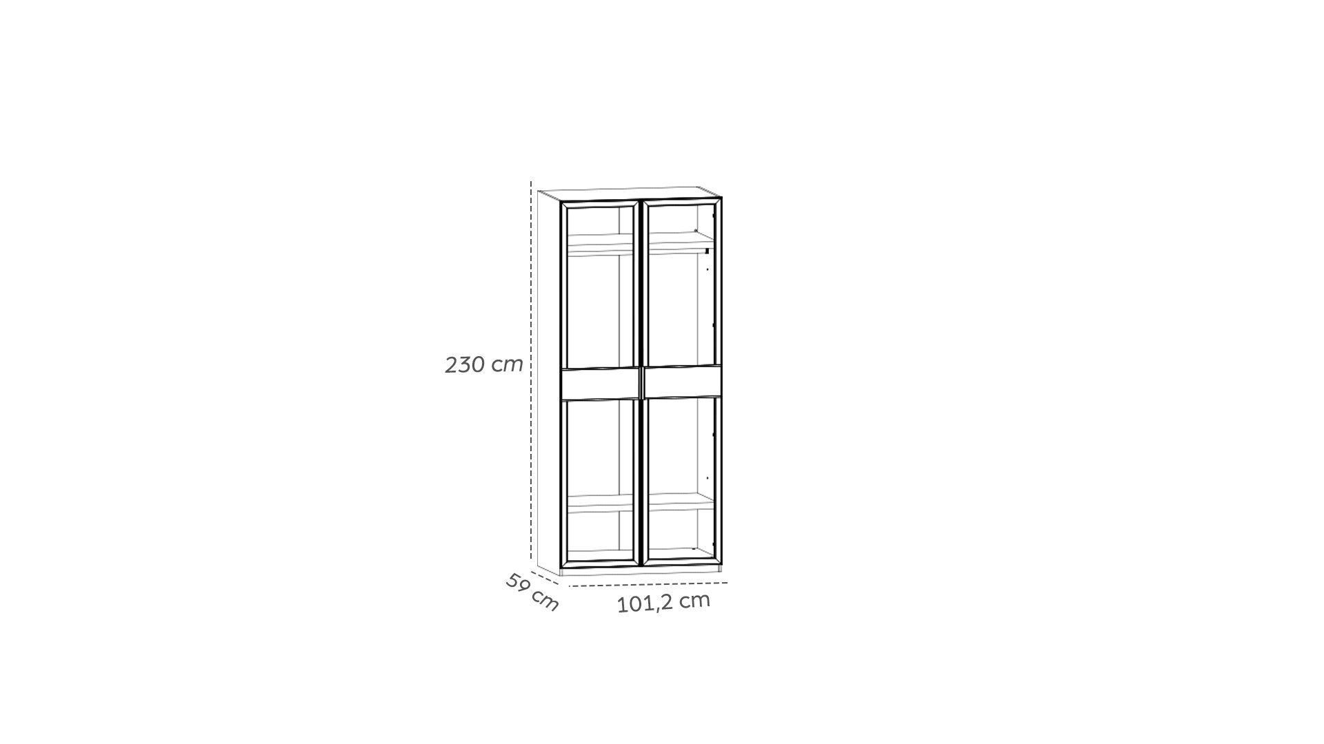 Armoire à Cintre Longue Pleine Lune 100 cm V5
