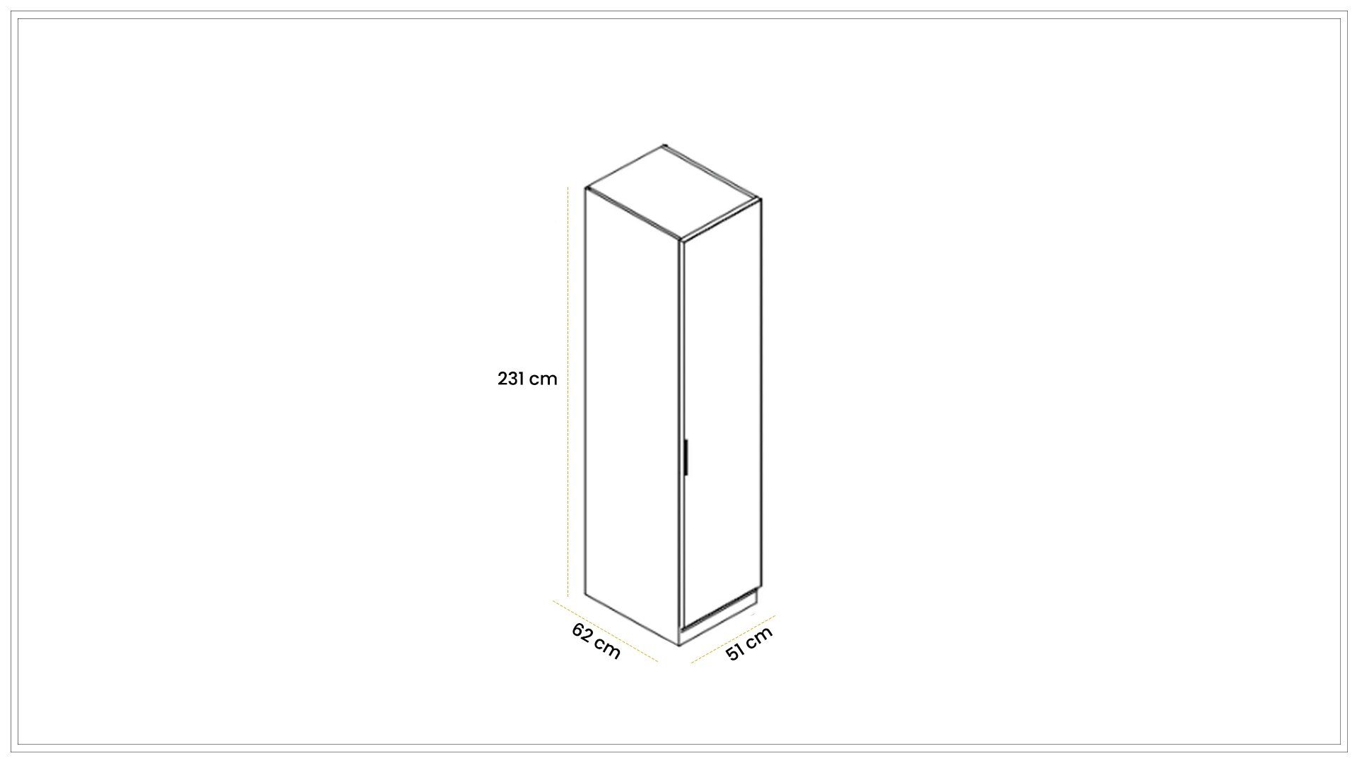 Defne 50 cm Raflı Dolap Sağ