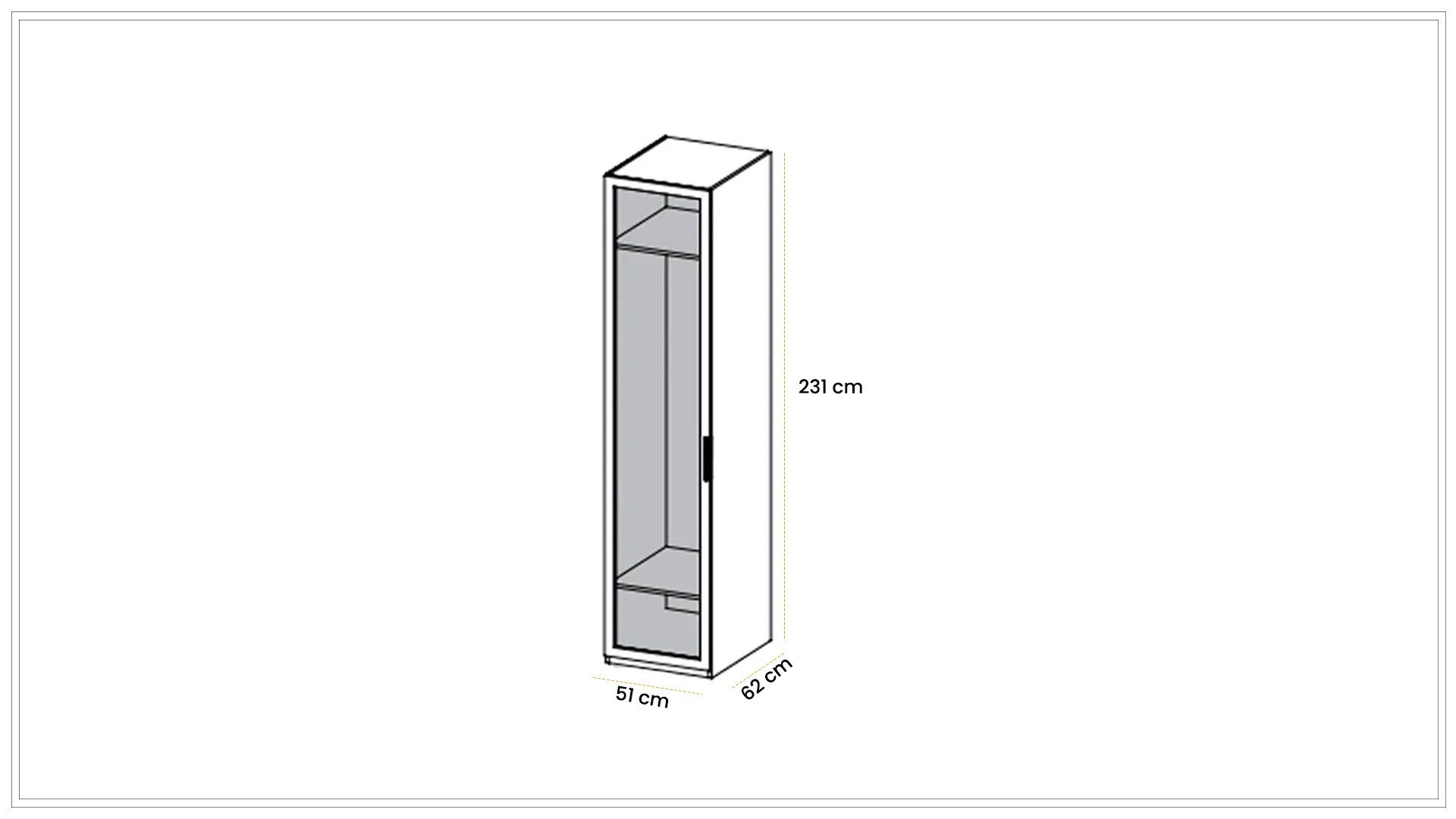 Kapadokya 50 cm Askılı Dolap Sol