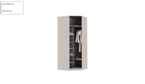 Kaşmir Tek Kapaklı Köşe Dolap