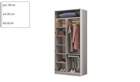 Kaschmir 100 cm V3 Kleiderschrank mit Hose