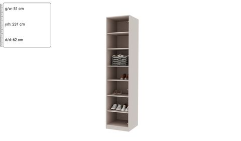 Kaschmir Kleiderschrank 50 cm mit Regalboden