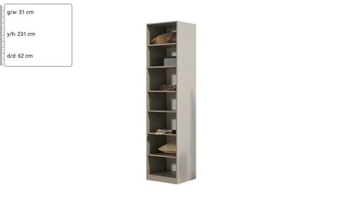 Oylat 50 cm Raflı Dolap Sağ