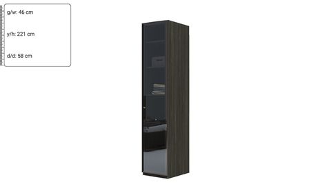 Adessa 45 cm Raflı Dolap Sağ (Reflekte Kapak)