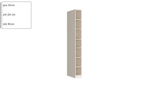 Kapadokya 25 cm Raflı Dolap