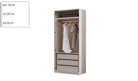 Kaschmir 100 cm V1 Schubladenschrank