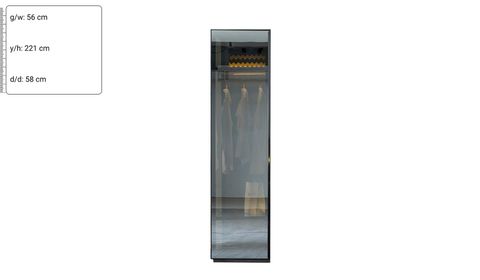 Adessa 55 cm Cam Kapaklı Gardırop Sol Modül