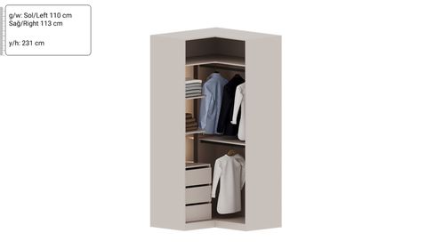 Kaschmir Zweitüriger Eckschrank