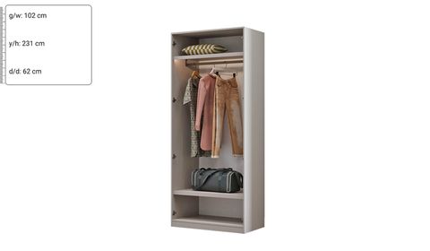 Dolunay 100 cm V5 Uzun Askılıklı Dolap