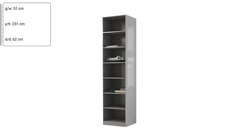 Defne 50 cm Raflı Dolap Sağ
