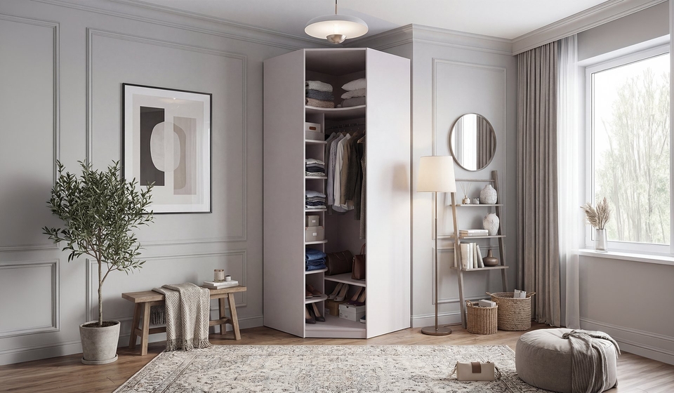 Угловой шкаф с одной дверцей