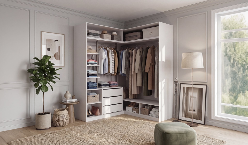 Dolunay Akordiyon Kapaklı Köşe Dolap