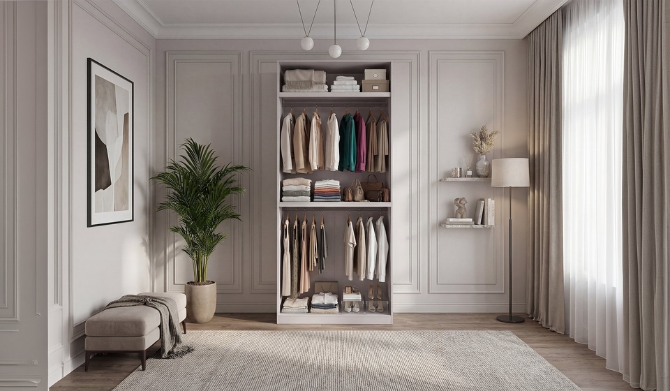 Dolunay 100cm V6 Double Hanger Wardrobe