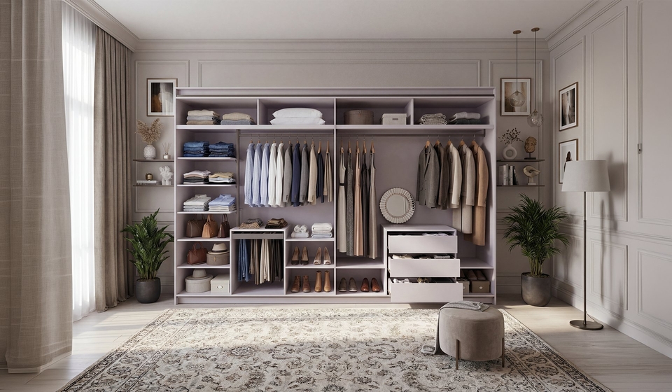 Dolunay 300cm Sliding Accordion Wardrobe