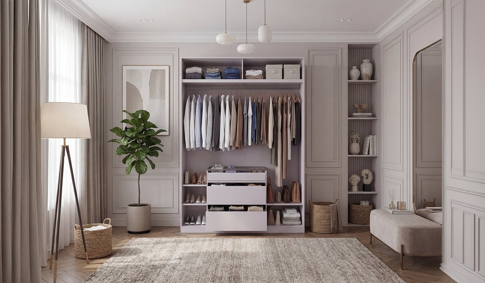 Dolunay 150 cm Accordion Door Wardrobe